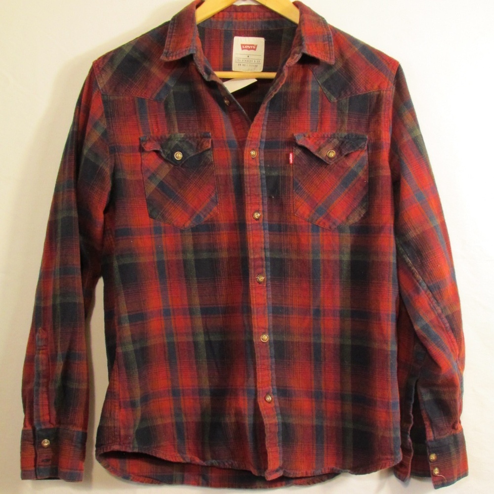 Levi's Vintage Plaid Button Down Shirt- Red, Blue